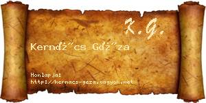 Kernács Géza névjegykártya