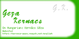 geza kernacs business card